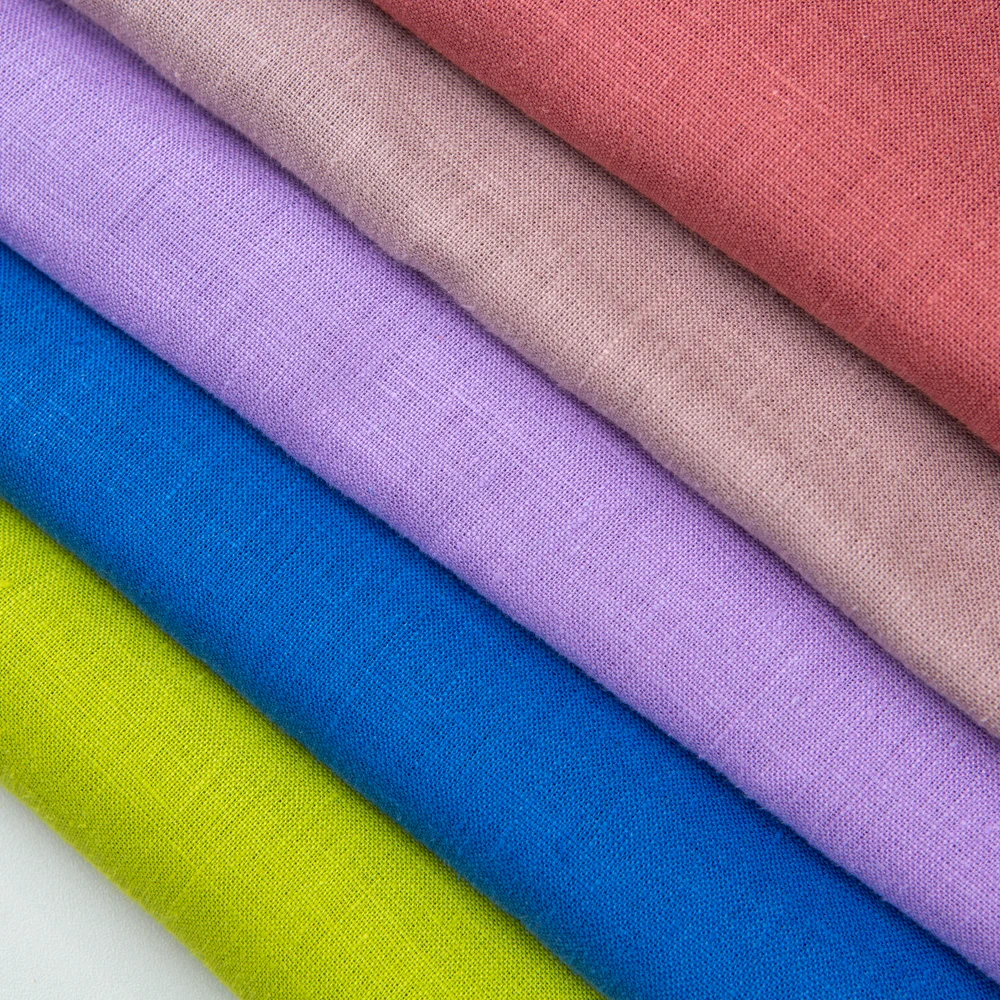 185 GSM 100% льняная ткань размягченная окрашенная ткань высокого качества оптом рулон ткани для одежды дышащая ткань