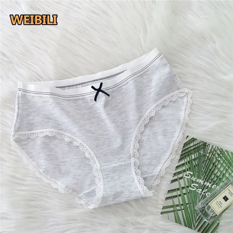 Lace fashion sexy large size Mid Waist cotton women Panties