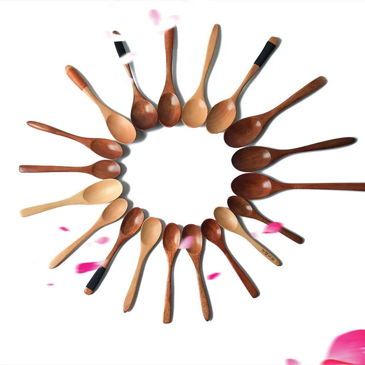 Tableware Wooden Spoon Bamboo Kitchen Cooking Utensil Tool Soup Teaspoon Catering Long Handle Wood Spoons For Children