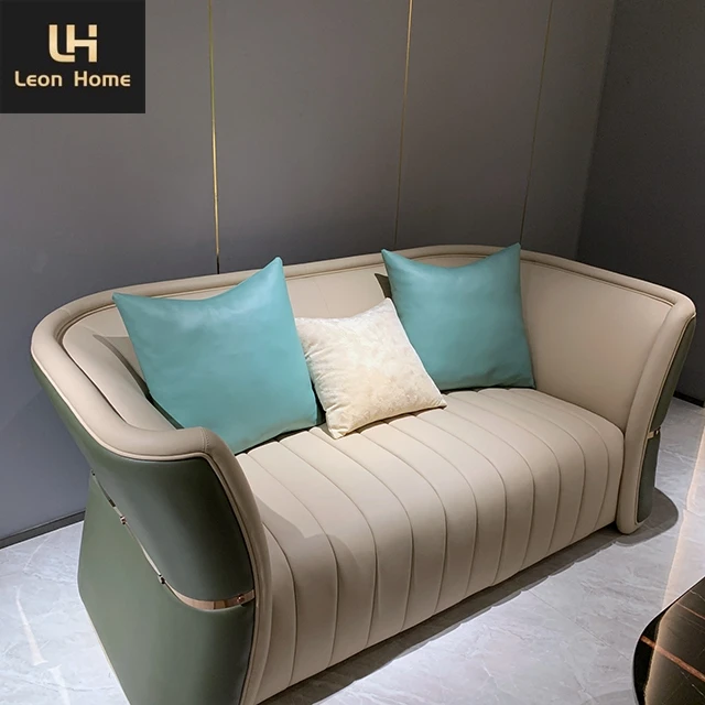 Modern Simple Design Living Room furniture Green 3 Seater  Model Sofa