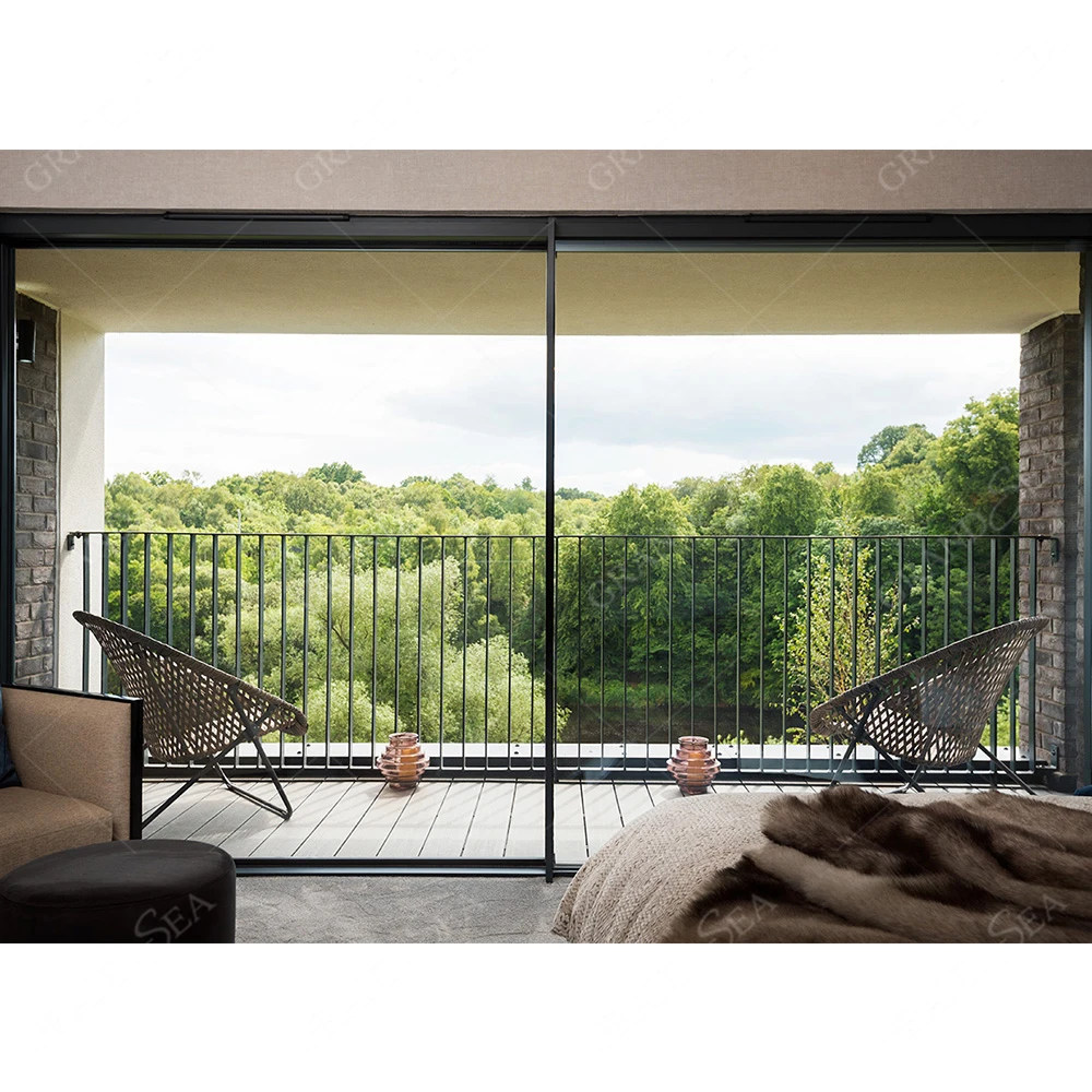 AS2047 Australia Custom Sliding Door Living Room Interior Narrow Frame Aluminum Profile Soft Close Slim Glass Sliding Door