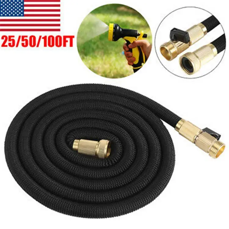 100Ft Carwash Hose Triple Layer Latex Core Expandable Hose Cloth Watering Hose