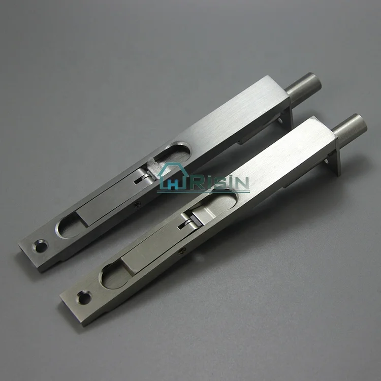 Chrome Polished or Satin Brass Flush Door Latch Bolt with Sliding Base