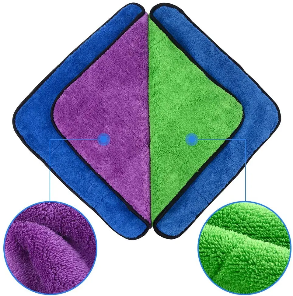 Manufacturer Direct Customization Thickened Absorbent Coral Velvet Hanging Type Double-sided Microfiber Car Wash Towel