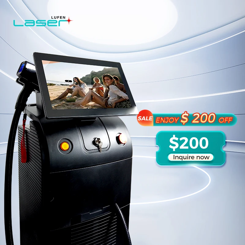 Lufenbeauty didoe laser hair removal 1600W 1800W 2000W multiple power changeable spot size whole body laser hair removal machine