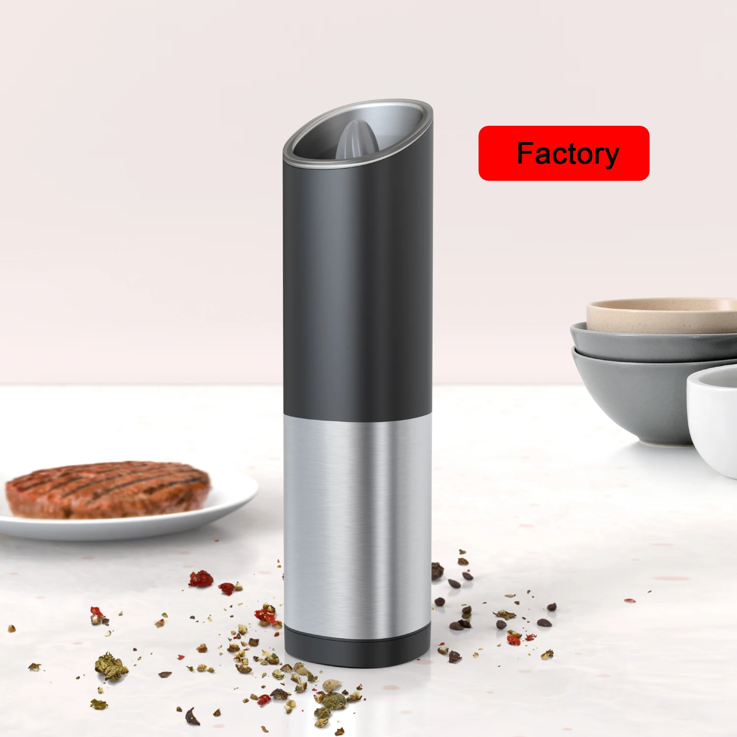 salt and pepper spice grinder bottle electric pepper grinder
