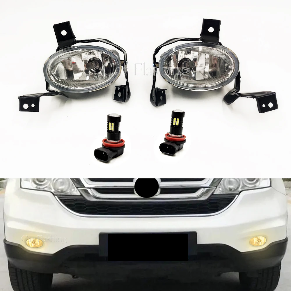 Car Front Bumper Fog Lamp Halogen Fog Light For HONDA CRV CR-V III RE1 RE2 RE4 2010 2011 LED Foglight With Glass Lens