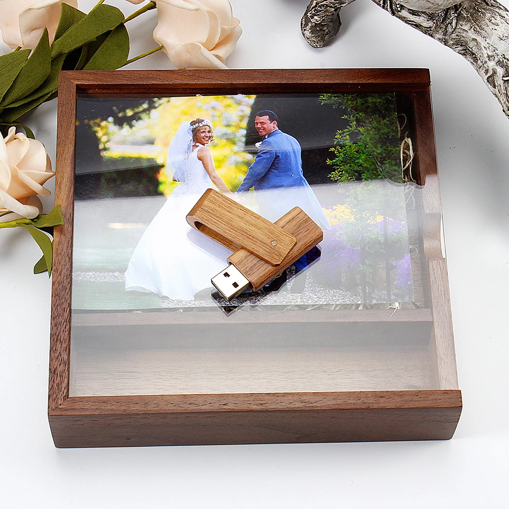 Free Logo Customization Wooden USB Flash Drives For Wedding Gifts Memory Sticks 16GB 8GB 4GB 2GB 1GB 128MB Pen Drive