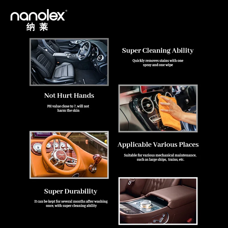 Nanolex 109 черный пластиковый реставратор отделка салона автомобиля очиститель резины средство для восстановления протекания спрей с удивительным эффектом старый автомобиль как новый