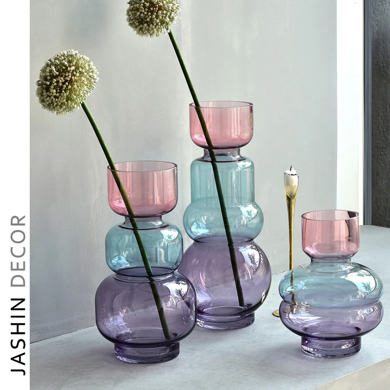 Tabletop Decoration Wholesale Nordic Home Wedding Creative Unique Decorative Clear Flower Bottle Glass Vase