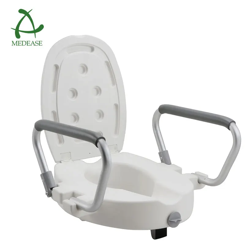 Medical Toilet Seat Equipment High Toilet For Hospital Homecare Toilet Lifting With Armrest Ceramics And Bucket Cove