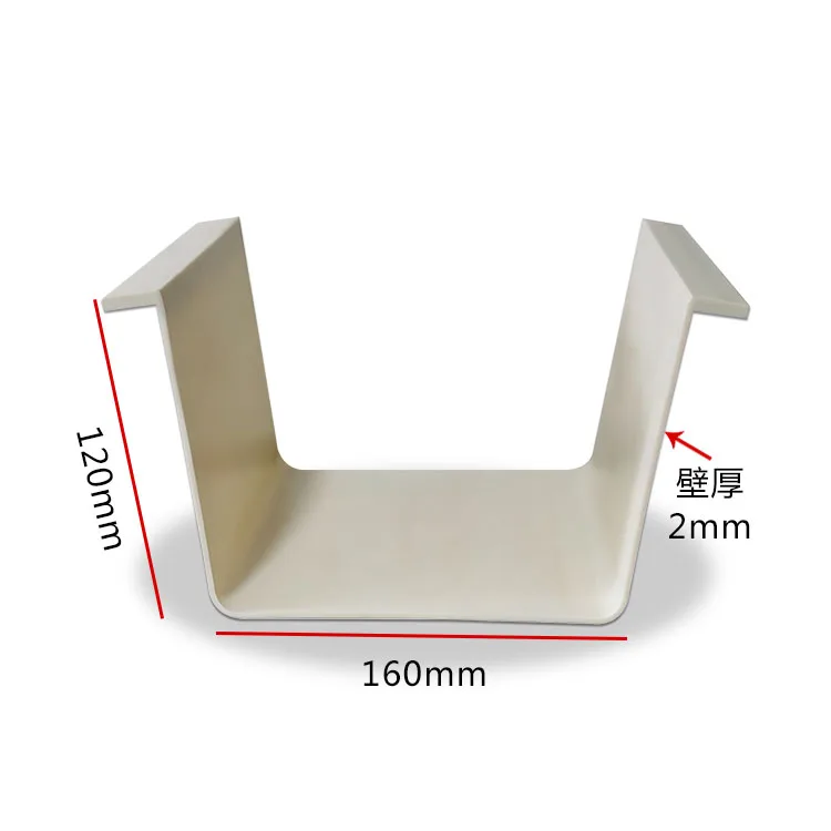 China Factory U Channel Profile PVC Roof Gutter 120x160mm PVC Rainwater Gutter for Villa Use