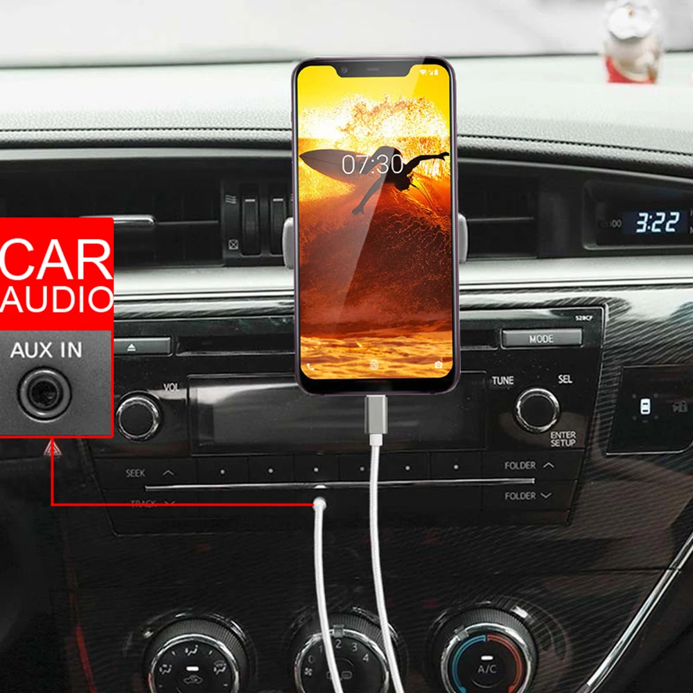 Wholesale Aux Cord for iPhone 3.5mm USB C Type C Aux Cable Audio Kabel Auxiliary Adapter