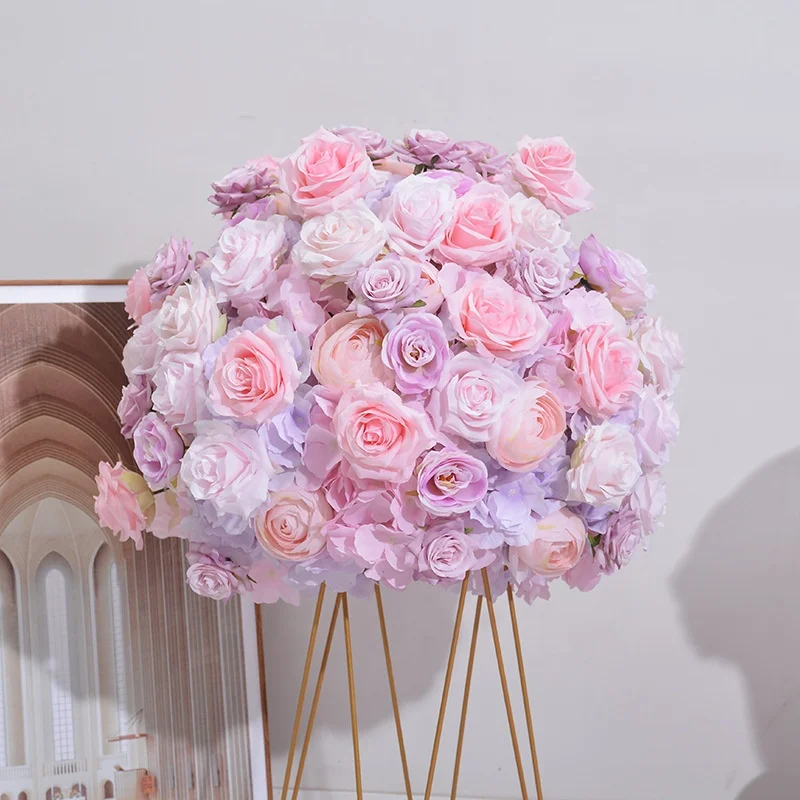 OEM decorative flowers and plants wedding event Table Centerpieces Artificial silk flower ball wedding decorations supplies