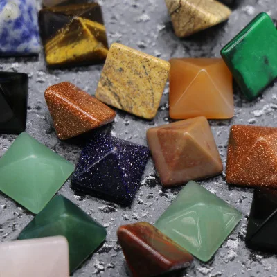Crystal Healing Chakra Stones Natural Pyramid Stone Set Diy Jewelry Making Random Color