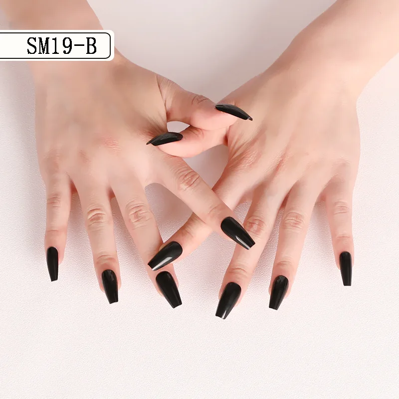 
10 colors colorful false nails coffin 2d nail sticker Can reuse art 