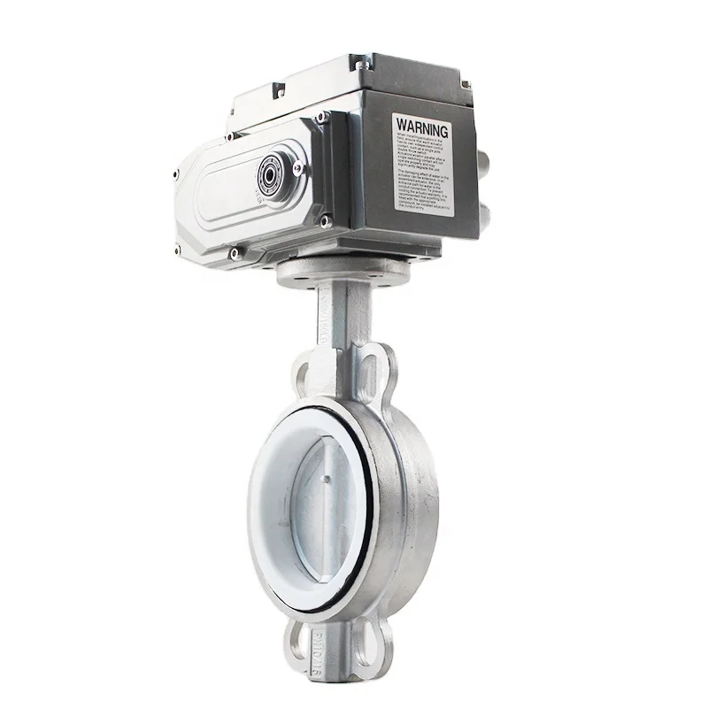 Golden supplier 220v vac motorized 4inch stainless steel 200mm butterfly valve with 4-20ma electric actuator