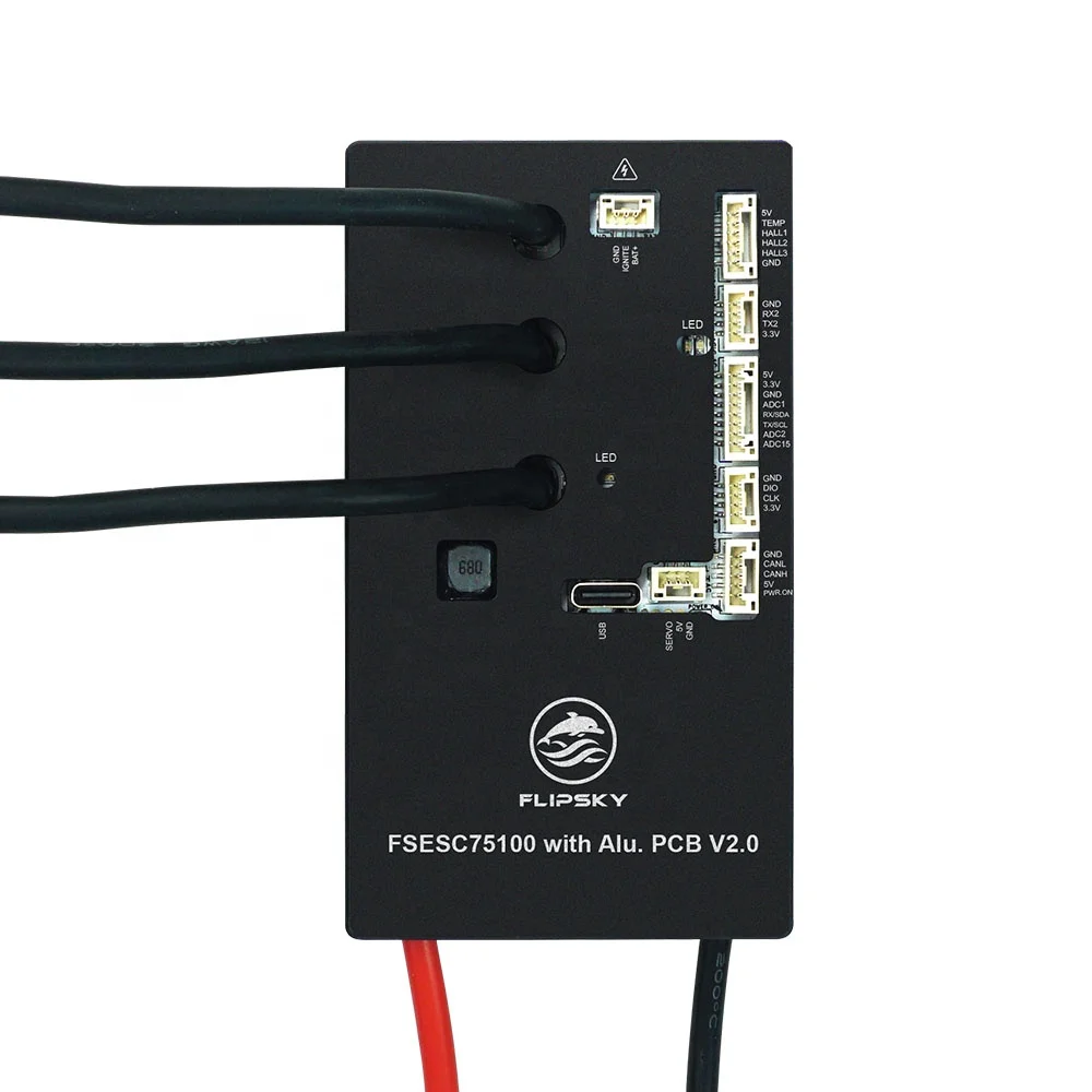 Flipsky FSESC 75100 V2.0 с алюминиевым контроллером скорости 75 В ESC переключателем клавиш на базе VESC для электрического скутера