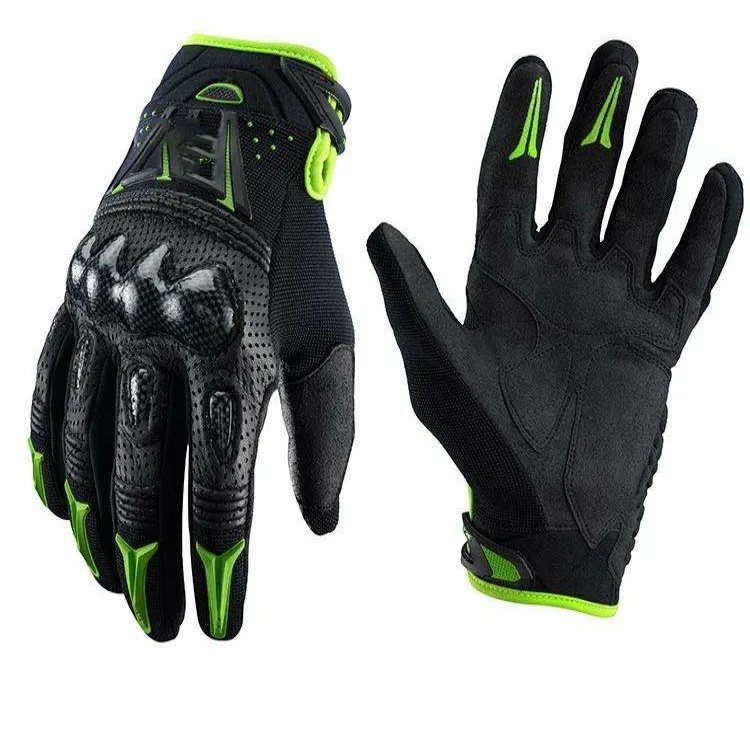 Breathable Full Finger Gloves Motorcycle Fashion Leather Hard Shell Motocross Mtb Atv Racing Gloves Guantes Moto Bomber Carbon