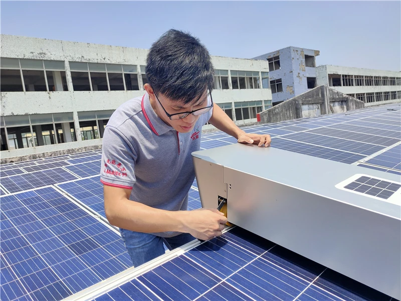Automatic Solar Panel Cleaning Robot - Web Server Controlled Rotating Brush System for Commercial PV Solar Farms