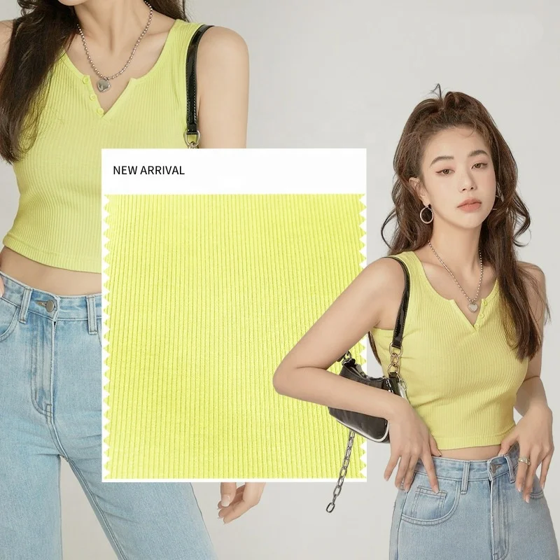 Brand 2x2 rib knit fabric organic thailand 47% rayon 48% cotton 5% spandex fabric fabrics wholesale kids clothing