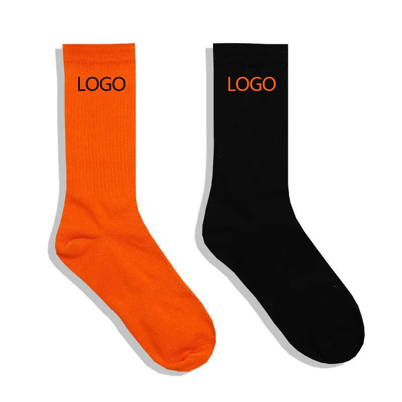 Cheap Wholesale Oem Designer Custom Design Your Own Logo Men Crew Sports Socks Custom Bamboo Cotton Black Sock For Women