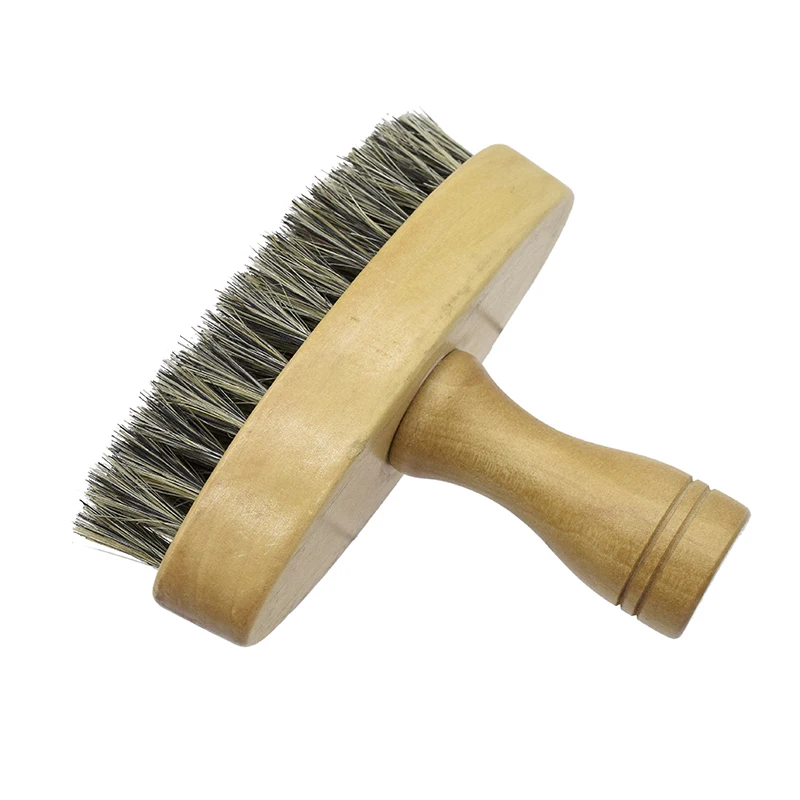 wholesale custom logo beard care wooden handle brush for man shaving cleaning