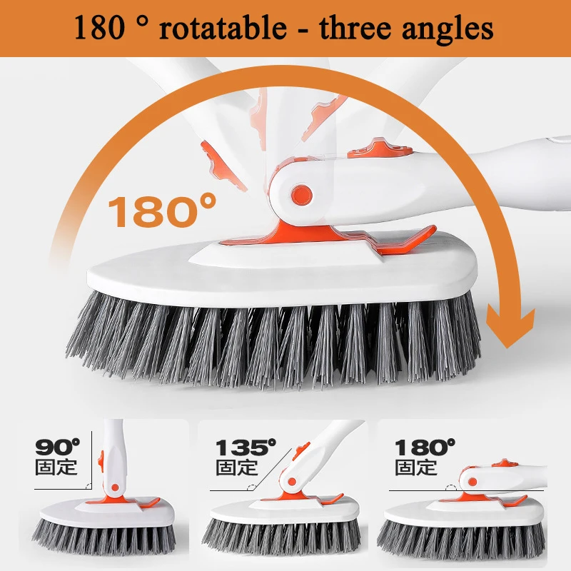2024  New product  Tile & Tub Floor Scrub Cleaning Brush with Long Handle 3 In 1 Window Cleaning Brush