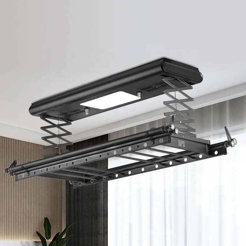 Clothes dryer ceiling retractable balcony lifting hanging clothes hanger rack automatic electric clothes hanger