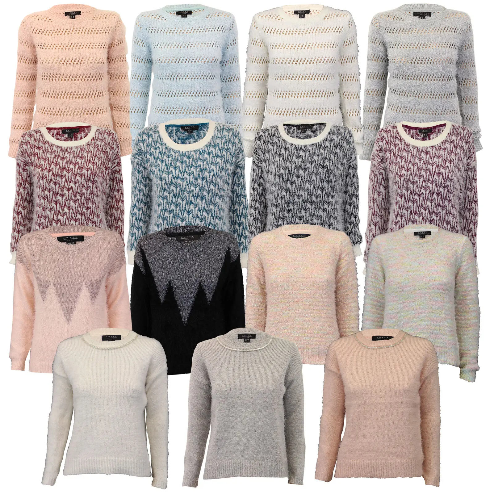 
Женский свитер с круглым вырезом и длинным рукавом 