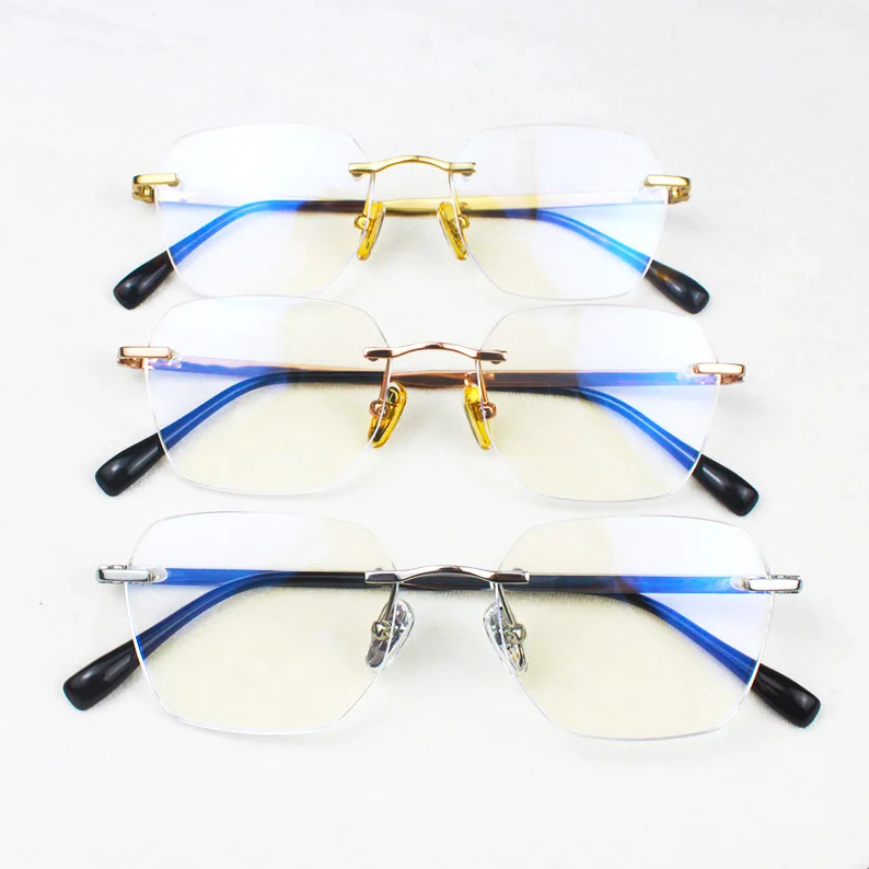 Osicare High Quality Customized Reading Prescription Frameless Square Eyewear Titanium Optical Rimless Glasses Frames For Men