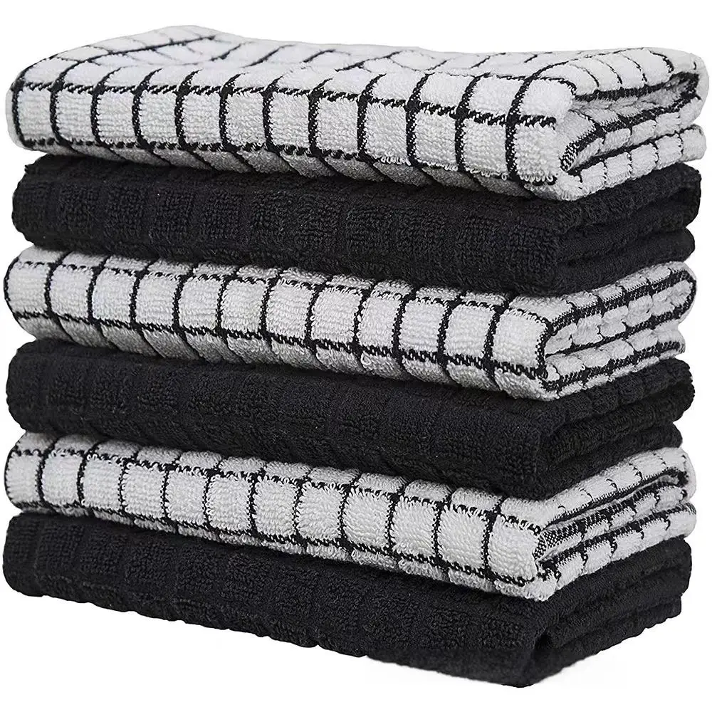 Factory Price Highly Absorbent 100% Organic Cotton Dish Towels Decorative Quick Dry Kitchen Tea Towels