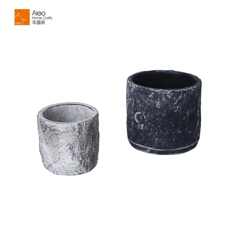 Wholesale Industrial Style Natural Concrete Stone Flower Pots Planters Candle Holders High Quality Garden Home Decor for Nursery