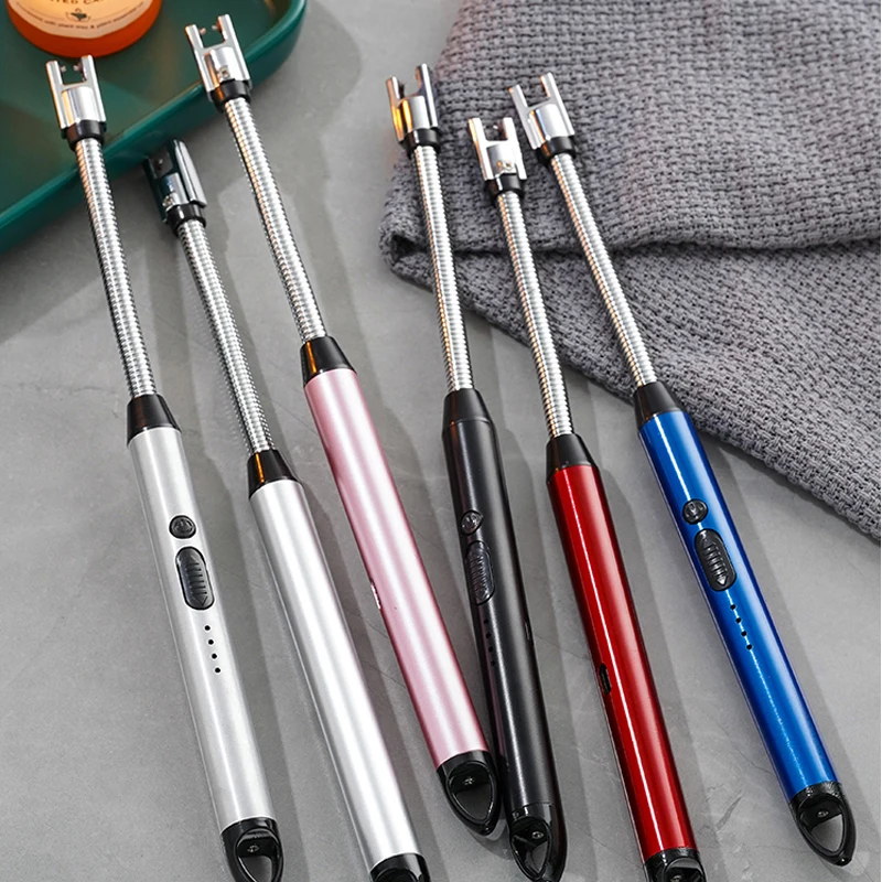 Wholesale Electrical BBQ Camping Fire Lighter Luxury Custom Electric Wedding Candle Lighter USB Rechargeable Cigarette Lighters