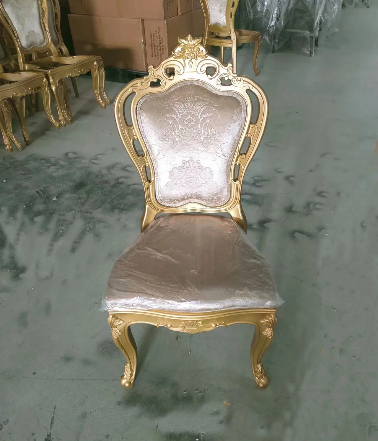 Event wedding banquet dining gold resin King louis chairs