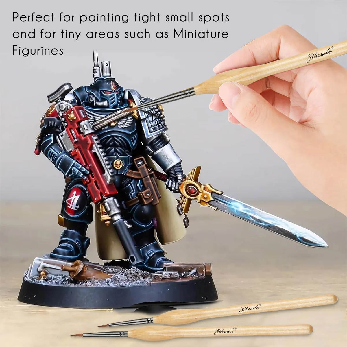 Professional Fine Line Oil Acrylic Painting Art Supplies Artist Paint Brush Set Drawing Pen With Nylon Hair Natural Wood Handle