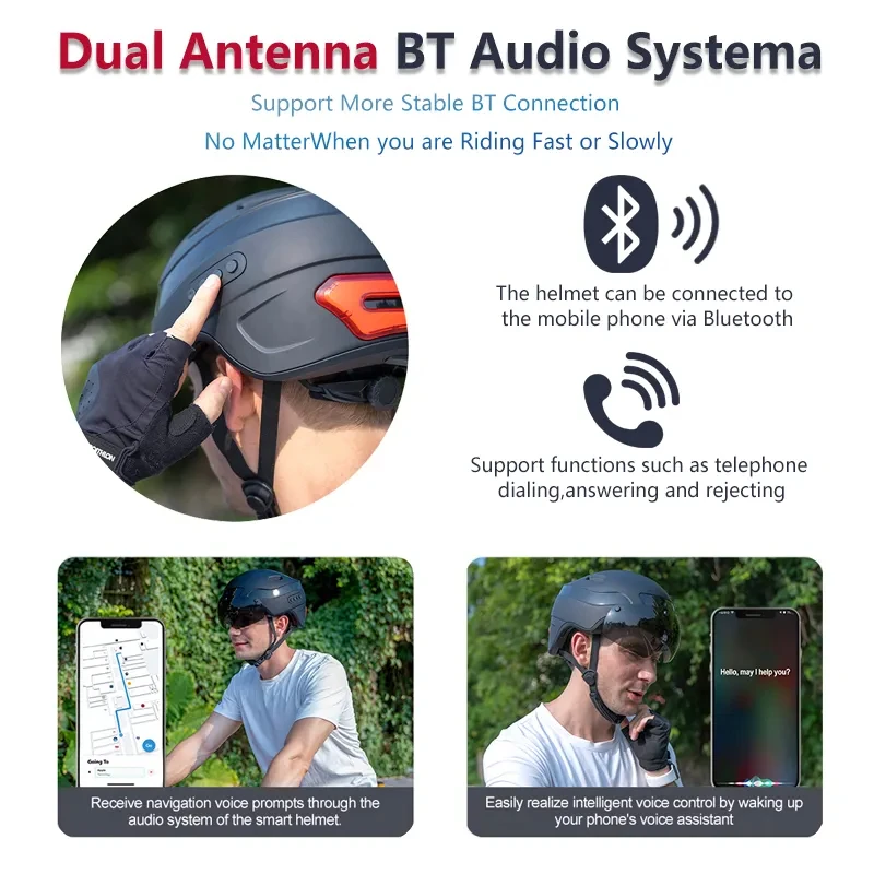 Latest summer smart helmet HD camera built-in speakers microphone black Bluetooth Helmet for men and women