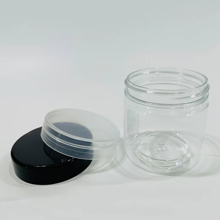 Empty 4oz plastic jars with clear white lids 100ml wholesale