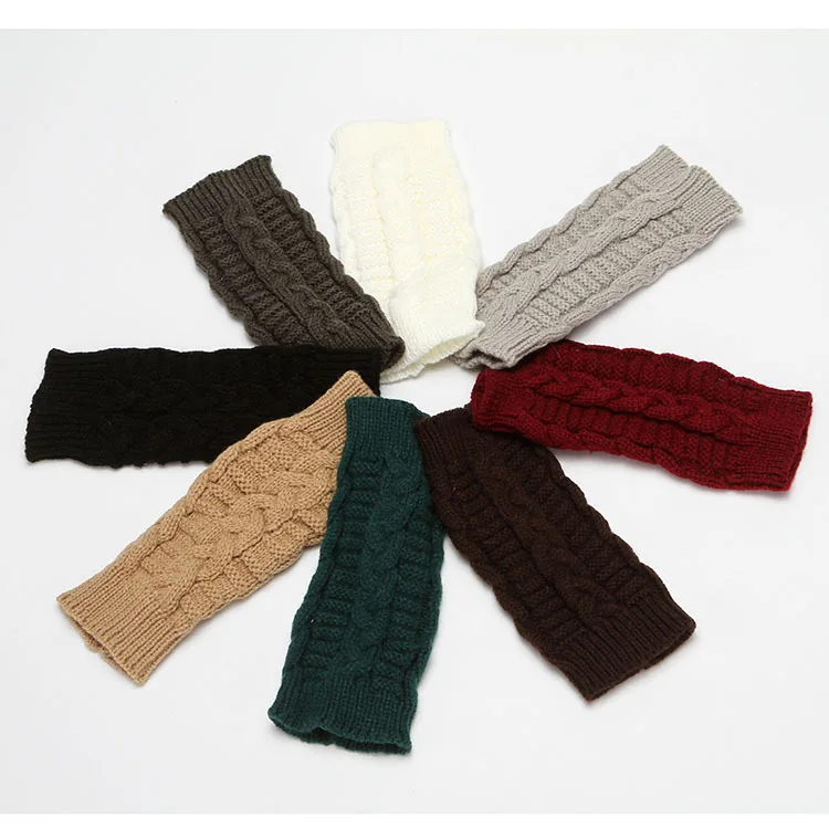 Новинка 2022 вязаные перчатки с открытыми пальцами женские зимние шерстяные цветы мужские и теплые кашемировые варежки