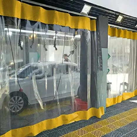 Red Blue Yellow Black White PVC film and Middle stitching transparent film PVC Curtain