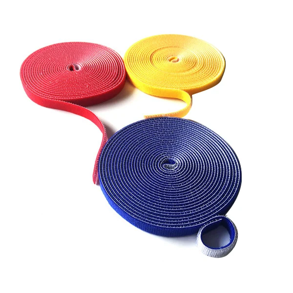 Colored Reusable Nylon Hook Loop Cable Cord Ties Hook And Loop Tidy Straps Organiser