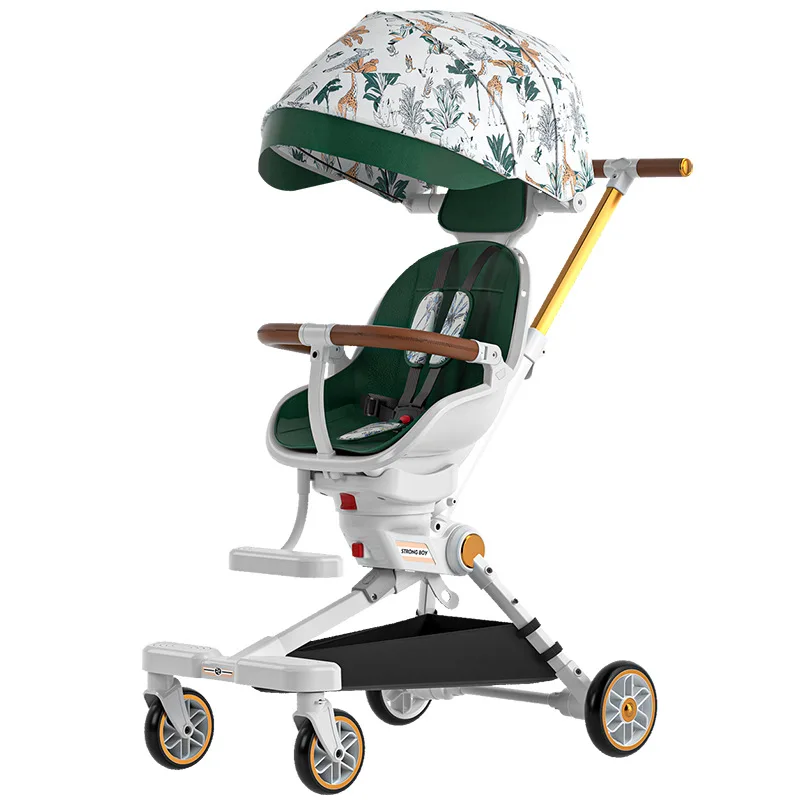 Baby walking cart can sit or lie down two-way folding light shock absorption high view  baby stroller