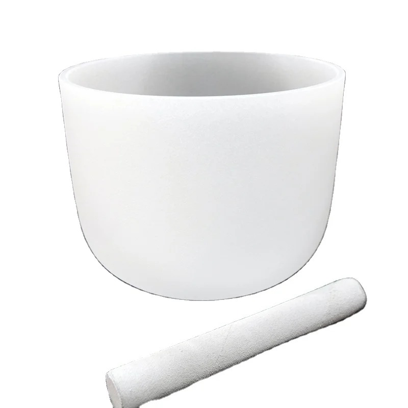 Sound bath Chakra Singing Bowl Set White 7pcs of A-B-C-D-E-F-D-G 6-12inch Crystal Singing Bowls quartz bowl