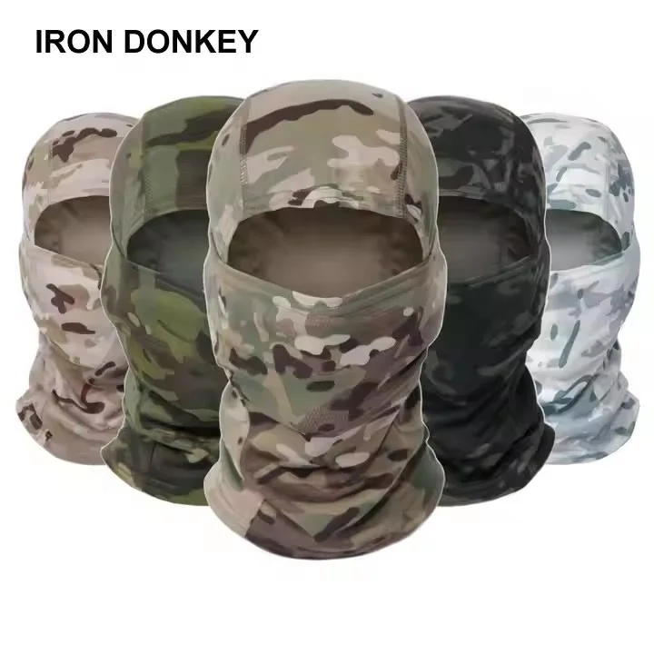 IRONDONKEY Tactical Headset Ice Silk Sunscreen Scarf Riding Camouflage Outdoor Operation Full Face Cover Balaklava