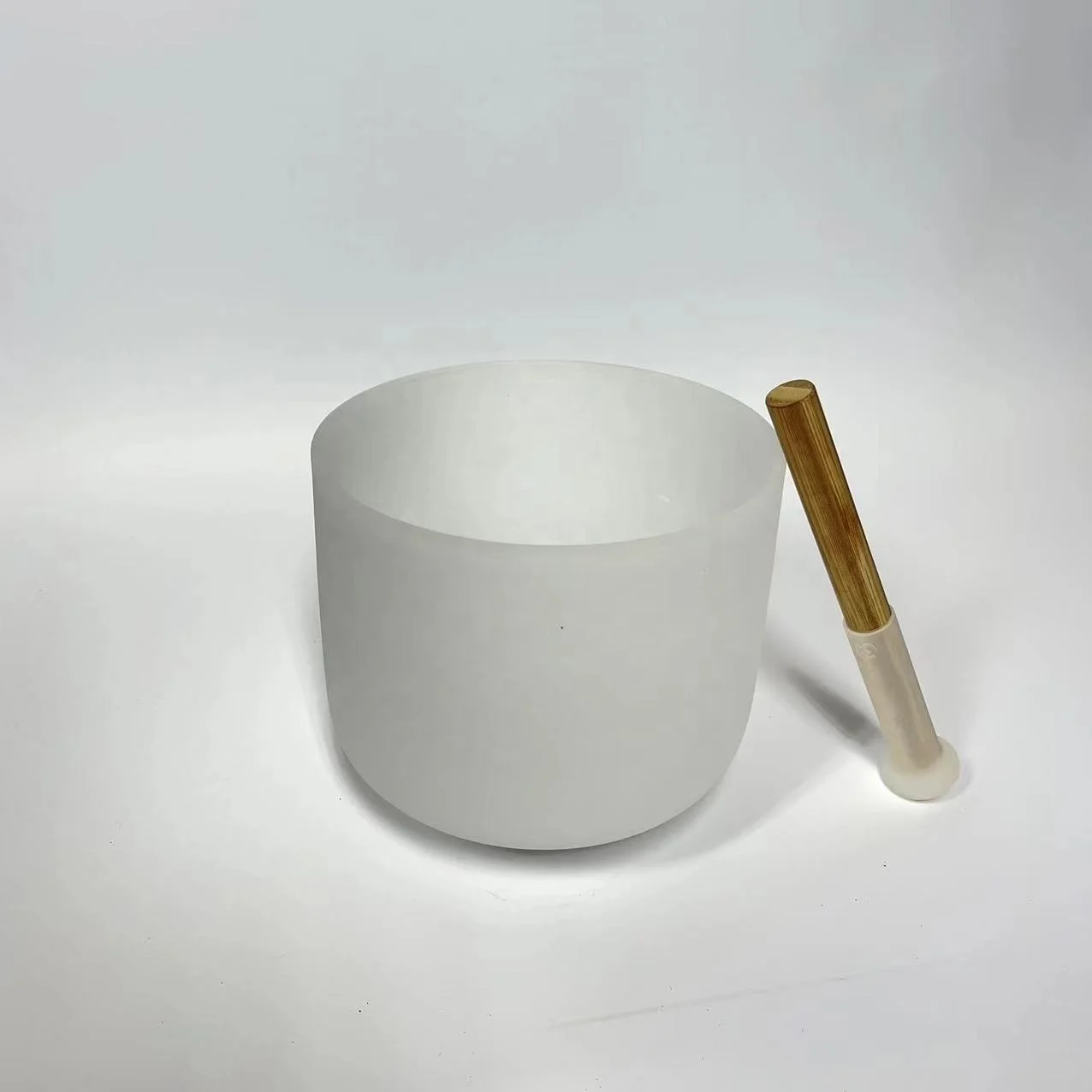 432HZ 8inch perfect pitch G Throat wholesale Quartz Crystal frosted singing bowl with patent silicone mallet for meditation