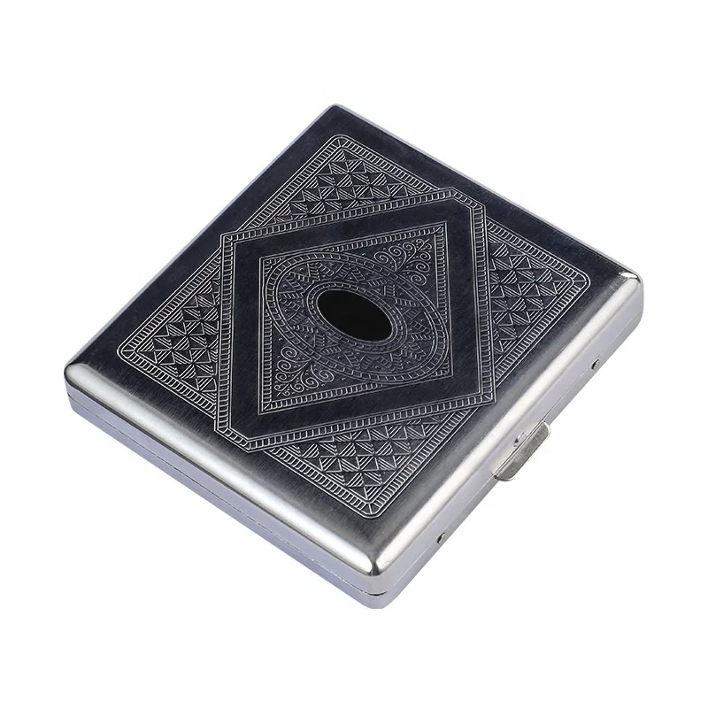 Portable Waterproof Silver Metal Cigarette Case for 20 Cigarettes Flip Open Storage Box Holder Pocket cigarettes metal clip box