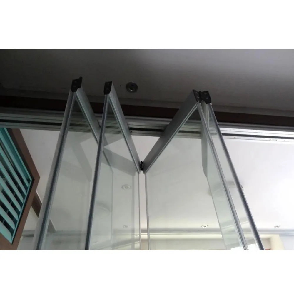 Folding Door System Glass Sliding Folding Partition Living Room Frameless Glass Modern Screen Doors Graphic Design Commercial