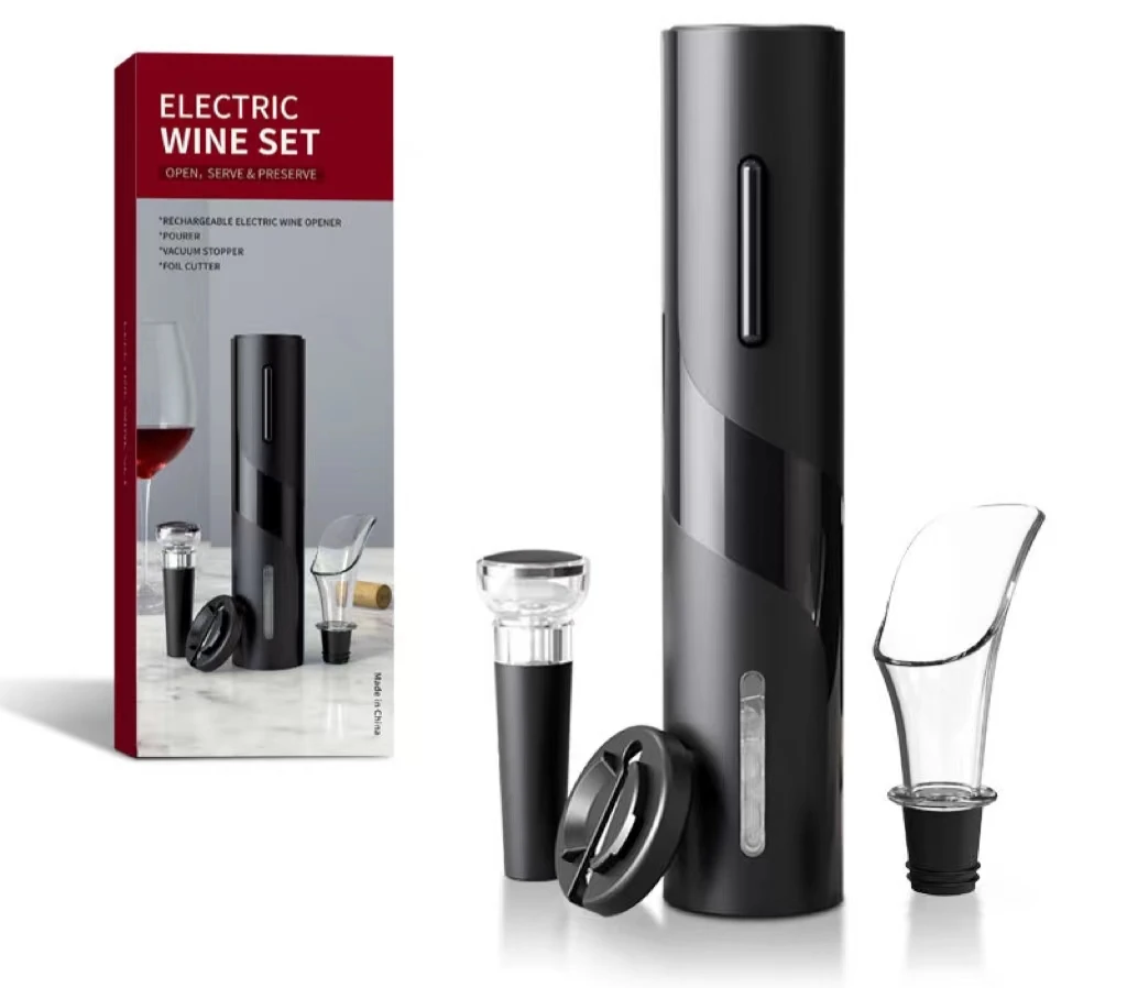 Wholesale Luxury Mens Christmas Gifts USB Rechargeable Electric Wine Opener Gift Set