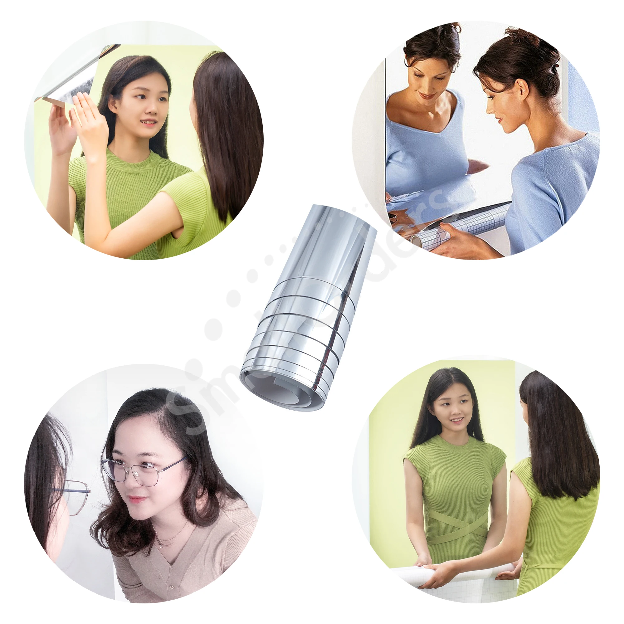 Custom Full Length Rectangular Bathroom Mirror Tiles Home Gym Door Wall Mounted Promotional HD Reflective Decorative Stickers