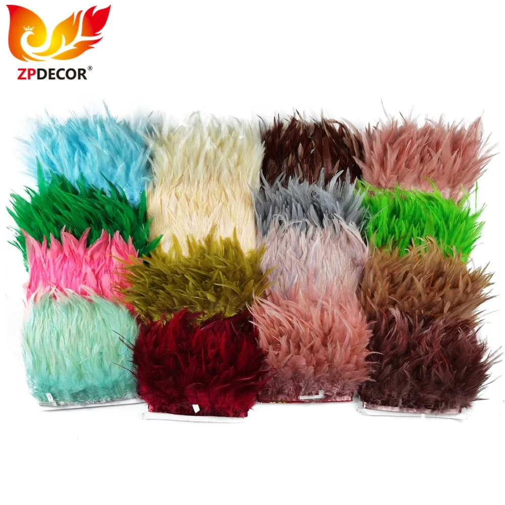 ZPDECOR Factory Wholesale Rooster Neck Saddle Feathers Trim for Samba Costume Carnival and Fashion Clothing Design